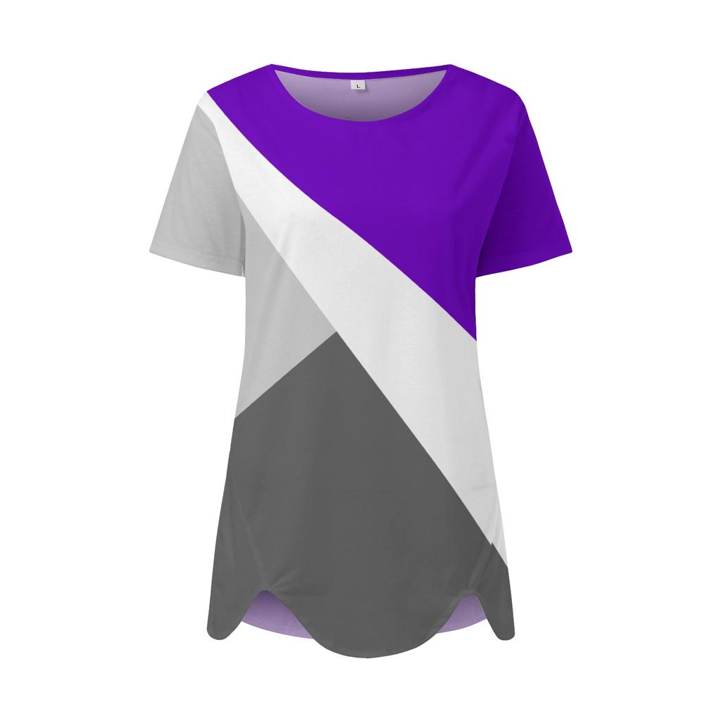 Women's Fashion Casual Temperament Crewneck Loose Printed Short Sleeve T-shirt Top