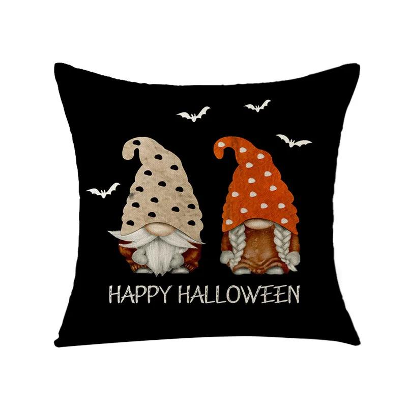 

45x45cm Halloween Party Decorative Pillow Caser Sofa Linen Pumpkin Printed Cushion Cover Home Living Room Decor 45x45cm