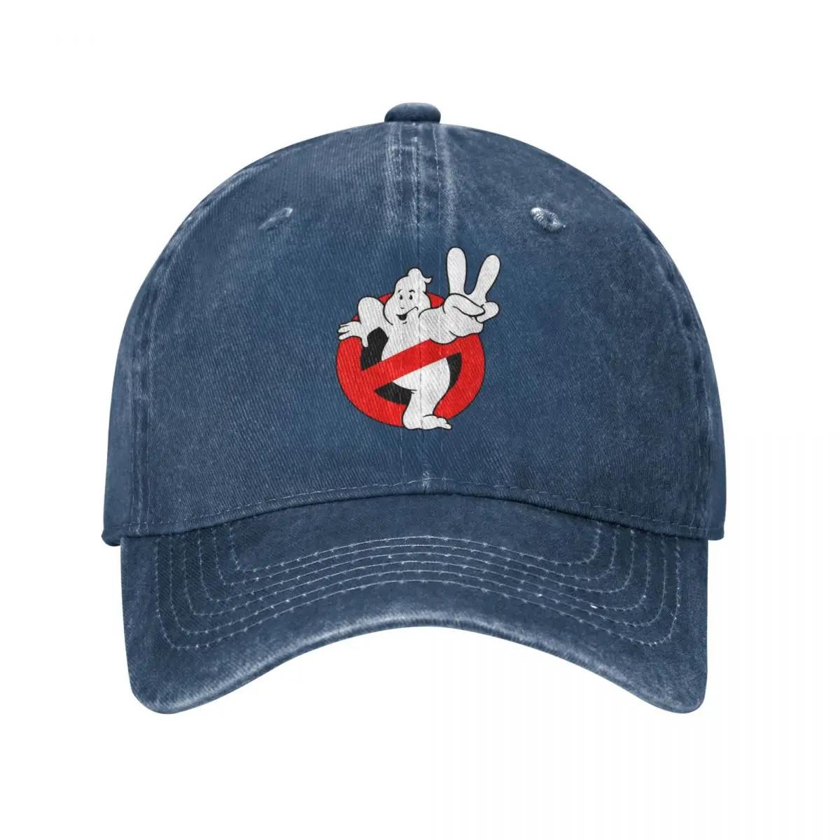 Ghost Busters Peace Sign Baseball Caps Vintage Distressed Denim Washed Funny Movie Headwear Unisex Outdoor Running Golf One Size