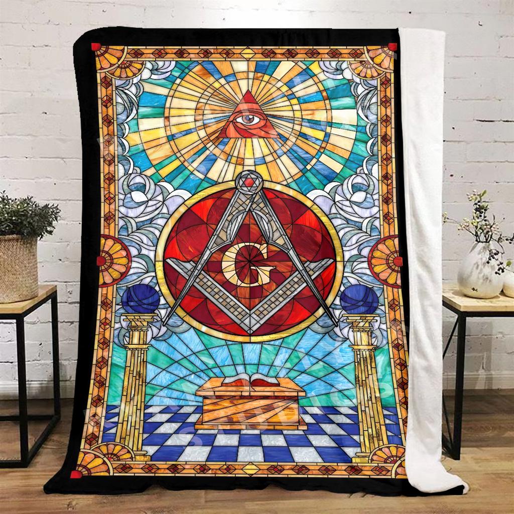 1PC Freemason Home Suitable All Seasons Soft Comfortable Blanket Sofa Office Travel Home Use Great Gift Idea