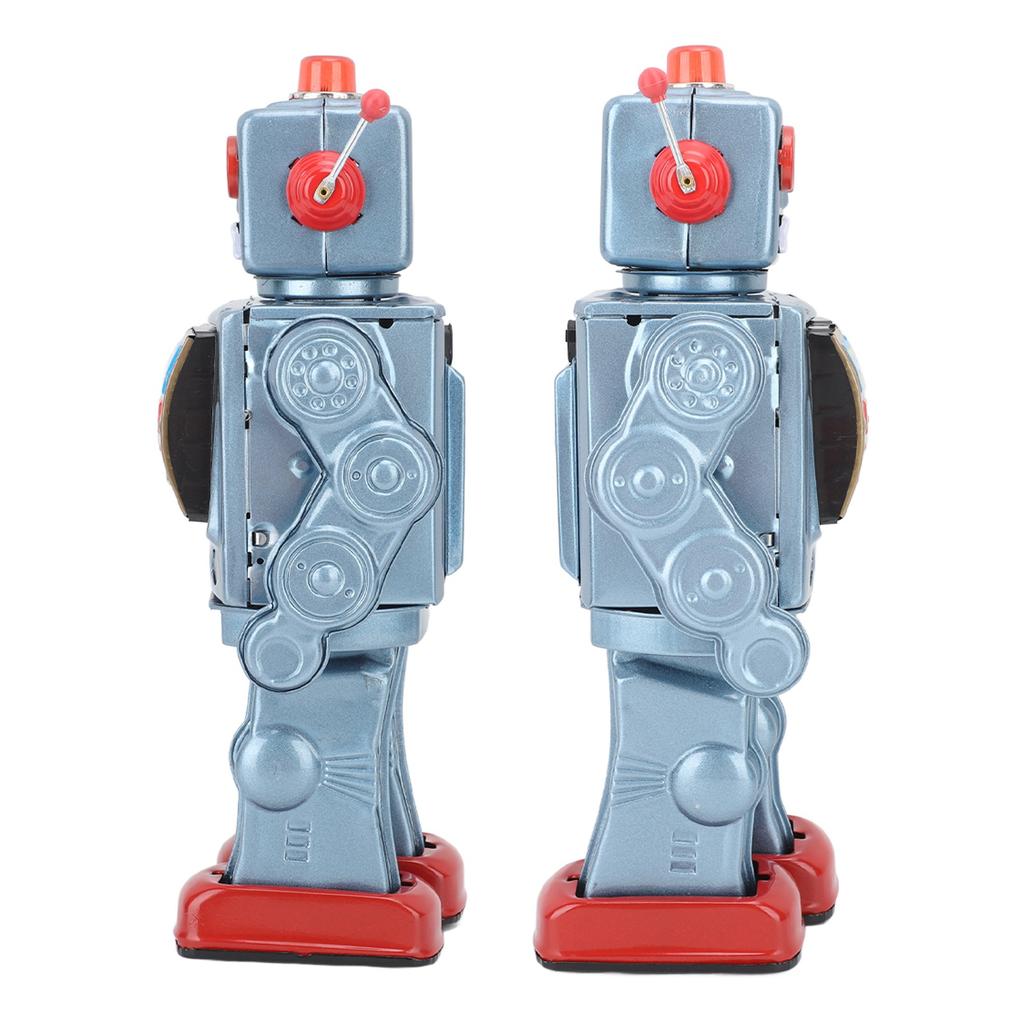 Metal Tin Robot Toy Retro Electric Rotating Figures Model Adult Collection Kids Gift