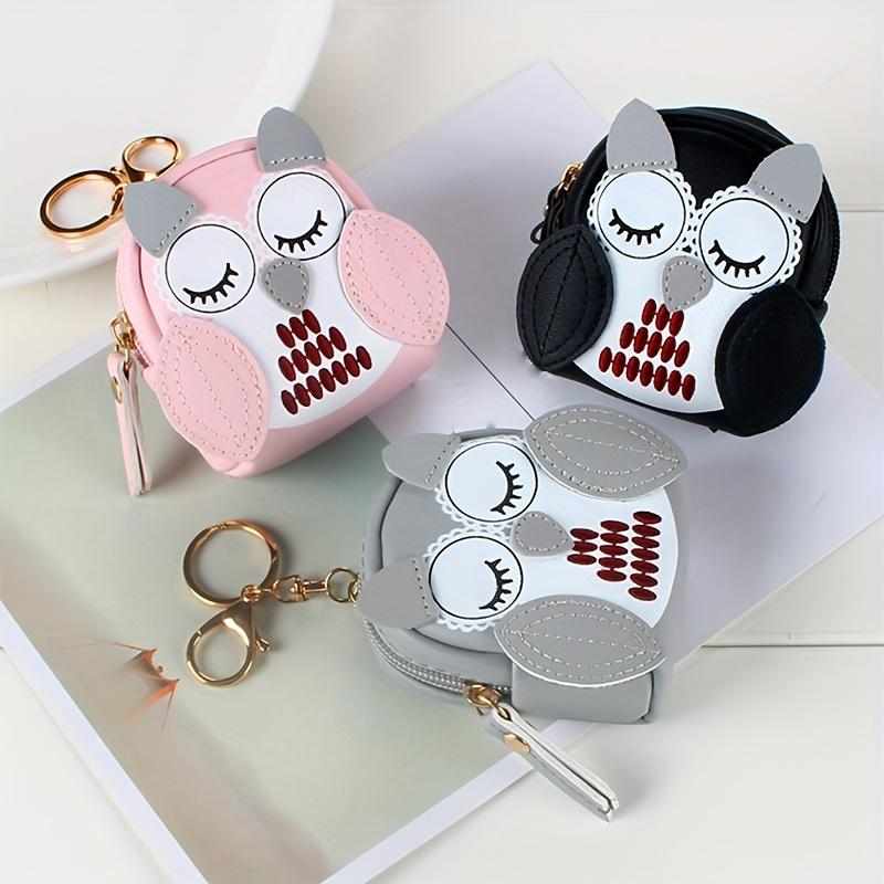 1pc Key Pouch Owl Coin Purse Mini Backpack Car Keychain Hanging Wallet