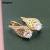 SIMJOO Temperament Earrings Rose Gold Zircon Geometric Earrings