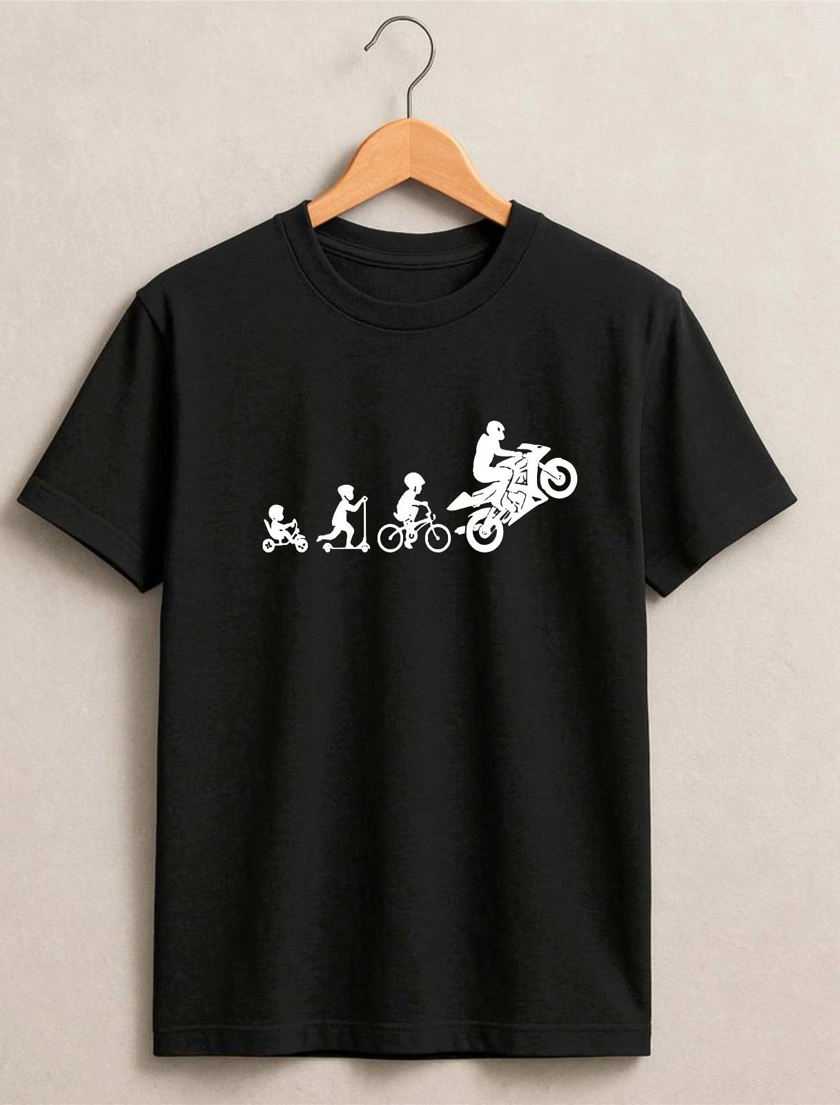 Funny Motorbike Evolution Of Man Motorcycle T-Shirt, Funny Superbike Rider Tee S