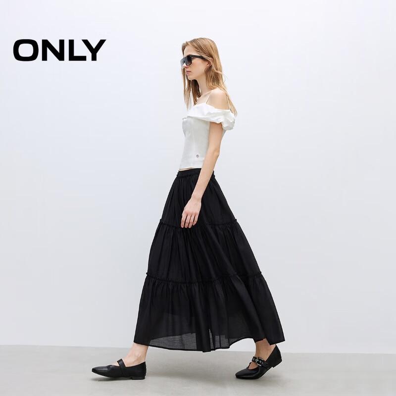 ONLY 2025 Spring A-Line Tiered Maxi Skirt