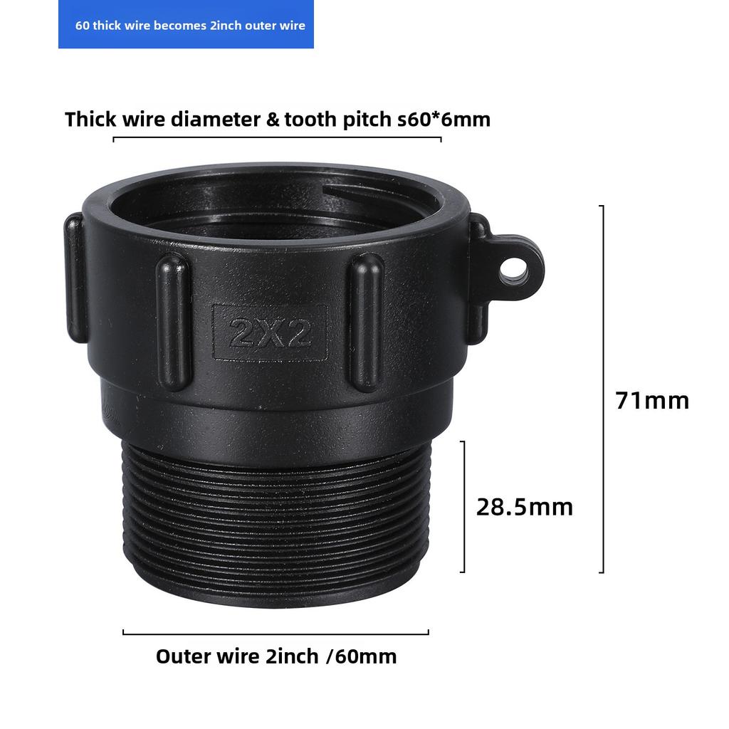 IBC Tank Adapter S60 X 1/2" 3/4' 1" 1.5 2" 63/75/80/100mm Thread Connector Ton Barrel Connect 1000 Liter IBC Tank Fitting