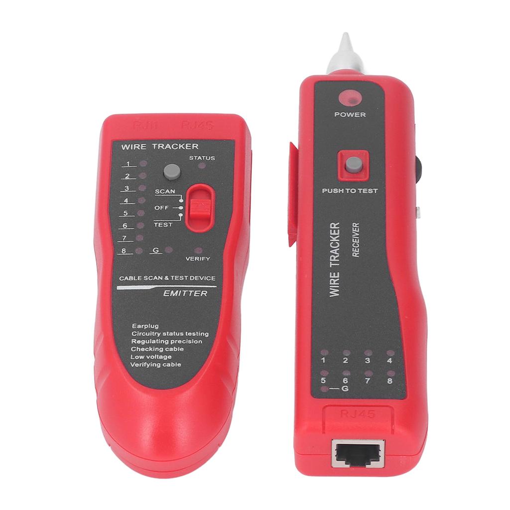 Network Cable Tester Ethernet Wire Finder Tracer Tool RJ11 RJ45 Transmitter Receiver for CAT5 5e CAT6 LAN