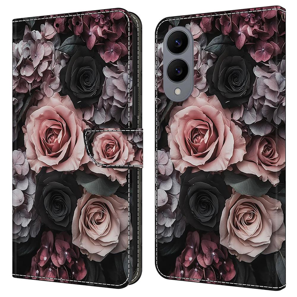 For Samsung Galaxy S25 Edge Leather Case Pattern Printing Wallet Stand Flip Phone Cover