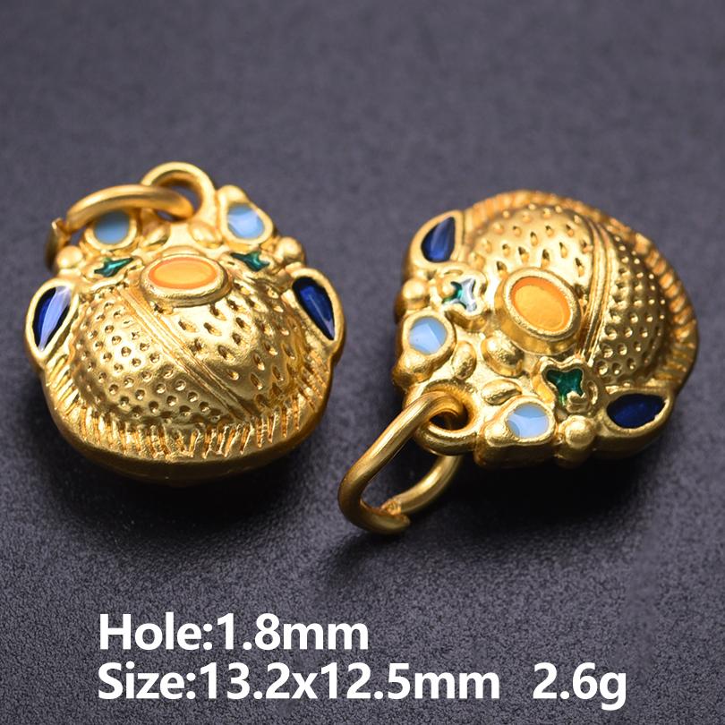 Vintage Ethnisch Chinesisch Goldfarbe 5 Stück Emaille Lotusblume Anhänger Für Schmuckherstellung Zubehör Schmetterling Sonnenblume Herz Anhänger