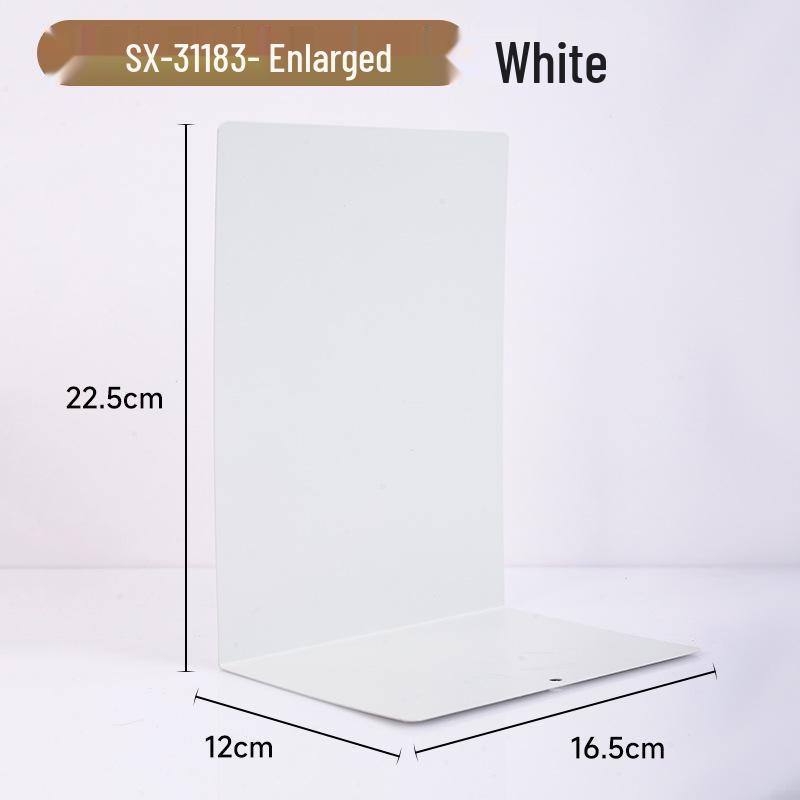 Large L-Shaped Thickened Metal Bookend for Organizing Books and Files