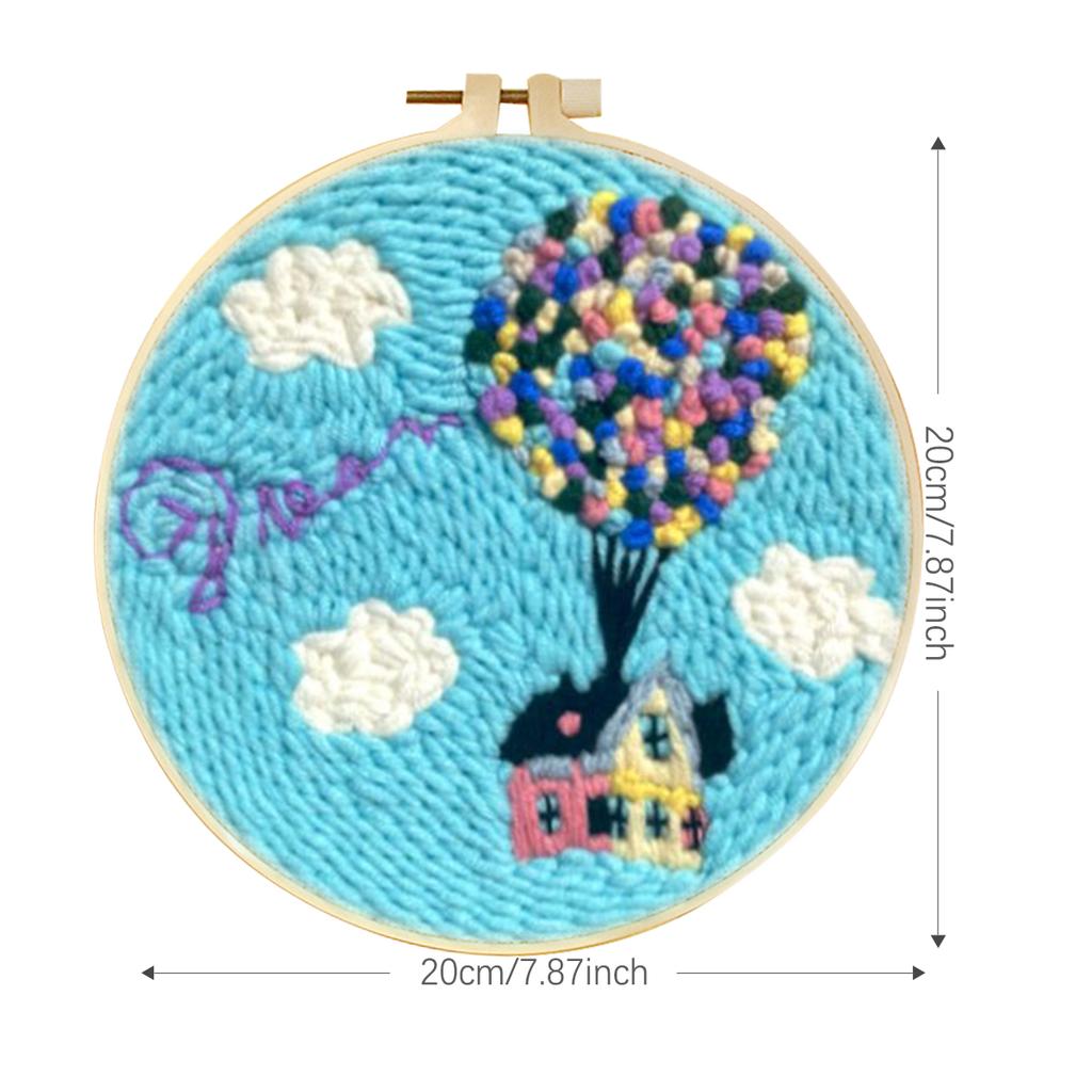 Punch Needle Starter Kit DIY Handicraft Kit for Beginners Adults Hot Air Balloon Needle Punch Embroidery Kit DIY Crafts Gift