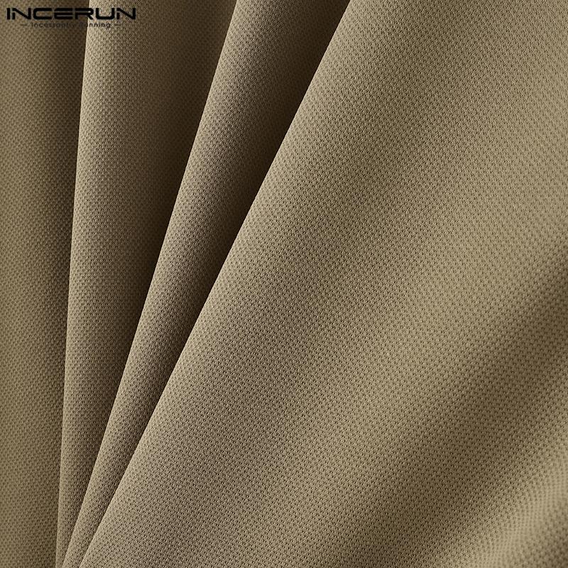 INCERUN Podzimní pánské pulovry s dlouhým rukávem hluboké V klopy Volné mikiny