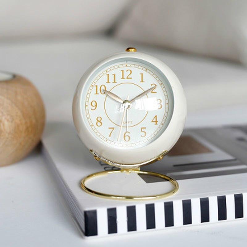 Nordic Office Desktop Small Alarm Clock Student Bedroom Bedside Mute Digital Personality Simple Tabl