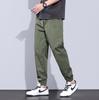 Spring Summer Style Elastic Waist Casual Pants for Men Stretch Straight Drawstring Harem Jogging Long Pants Male