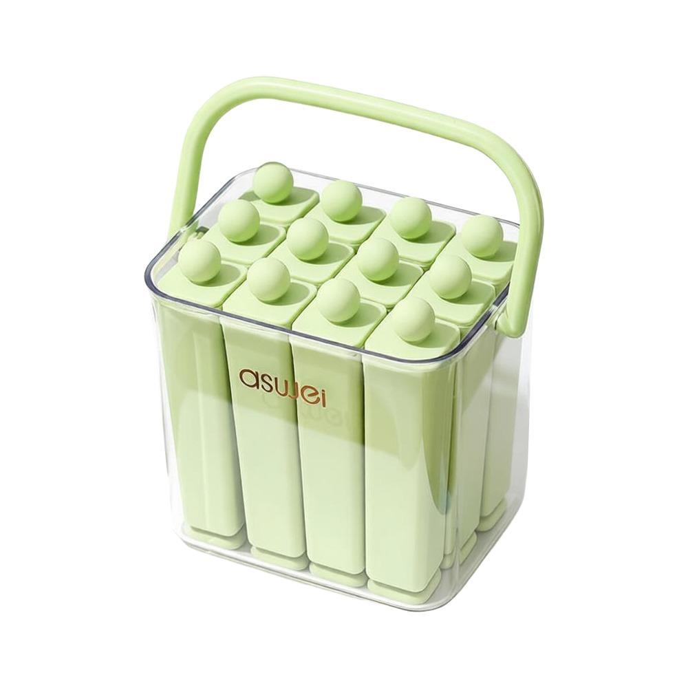 With Lid Old Popsicle Mold Silicone Frozen Ice Cream Molds New Long Bar Ice Tray for Freezer