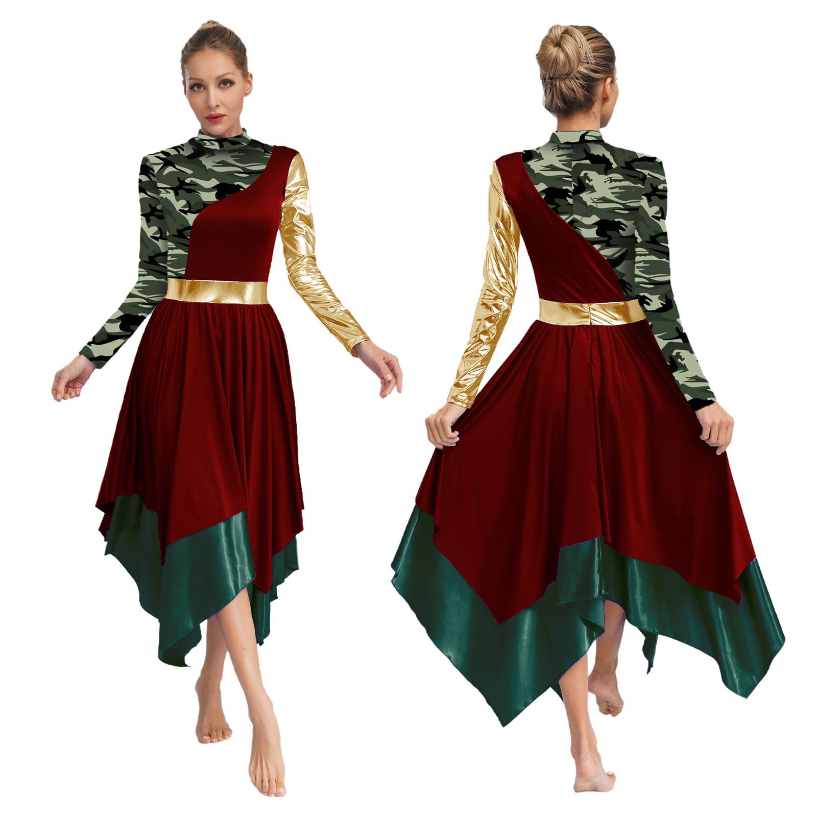 

Женская литургическая хвалебная одежда для хора, танцевальная одежда для балета, лирическая одежда для танцев, женский церковный праздничный церемониальный костюм, платье-туника S