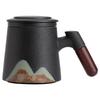 Sushi Ceramics Hand-Painted Cultural Office Tea Mug with Filter