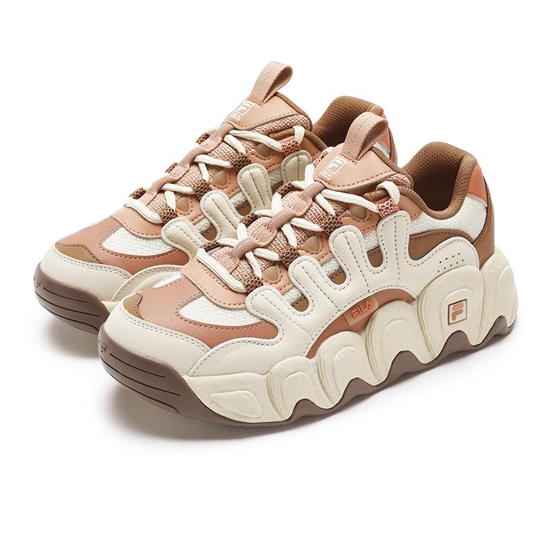 FILA Croissant Versatile Comfortable Breathable Lightweight Low-Top Running Shoes Women sneaker Beige F12W441102FFP
