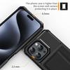 For iPhone 16 Pro Max Case Card Slot Leather+TPU Defender Phone Cover