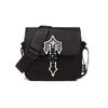 Stilvolle Trapstar Unisex Schulter-Crossbody-Tasche mit reflektierender schwarzer Farbe, perfekt für lässiges Reisen und Charaktere)