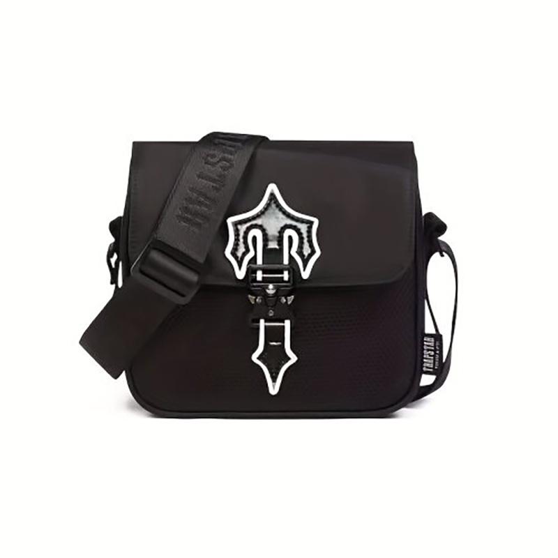 Stilvolle Trapstar Unisex Schulter-Crossbody-Tasche mit reflektierender schwarzer Farbe, perfekt für lässiges Reisen und Charaktere)