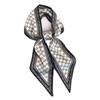 Long small silk scarf women's spring, autumn and summer black neck protection scarf with shirt streamer ribbon belt thin scarf