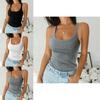 Ladies Casual T-shirt Stylish Ribbed Tank Top Sleeveless Cami Vest Soft Basic Blouse