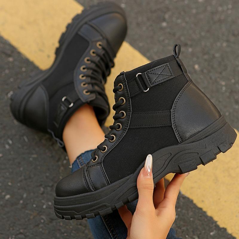 New Plus Size Women's Shoes Martin Boots Women's 2025 New Winter Platform Versatile British Style High Top