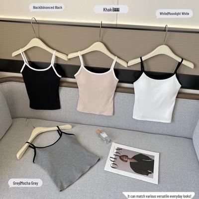 Biustonosz Camisole z Usztywnianymi Miseczkami Color Block: Oddychająca bawełniana warstwa bazowa dla kobiet, ukrywa tkankę tłuszczową pod pachami, piękny design pleców.