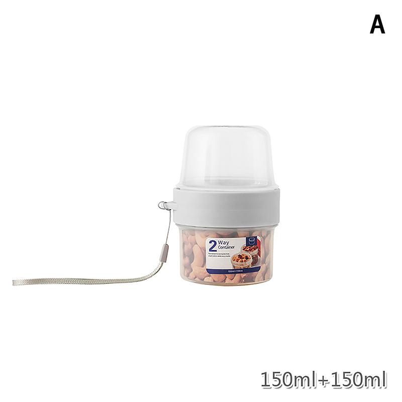 Breakfast Oatmeal Cereal Nut Yogurt Salad Cup Seal Container Double Layer Sauce Cup Bento Tuppers Food Bowl Lunch Box 150 150ml