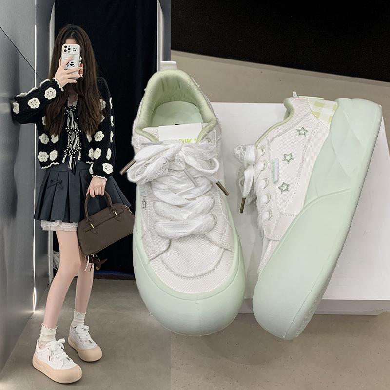 Thick Soled White Shoes Women  New Popular Flat Bottomed Board Shoes Versatile Ins Niche Shoes Casual