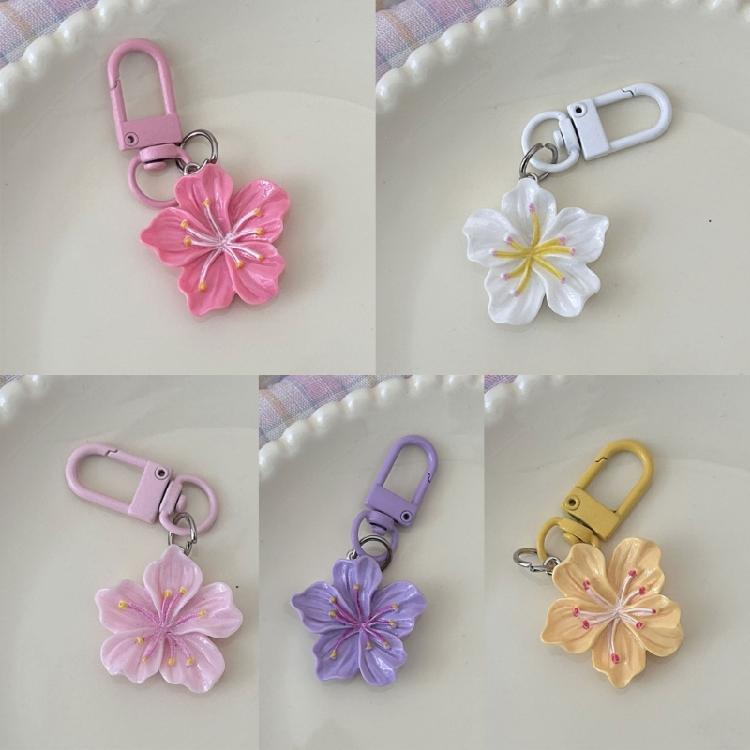 Elegant Keyring Portable Flower Bag Pendant Fashion Accessory Unique Bag Charm Acrylic Texture for Everyday Commuting