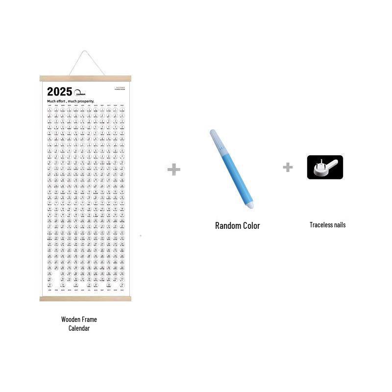 2025 Wooden Wall Calendar: Creative Single Sheet Hanging Planner
