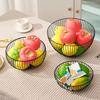 Haushalts-Obstteller Verdickte Eisen-Obstschale mit großvolumigem Abtropfdesign für Küchenarbeitsplatten-Aufbewahrung Rostfreier Snackkorb Kreativ