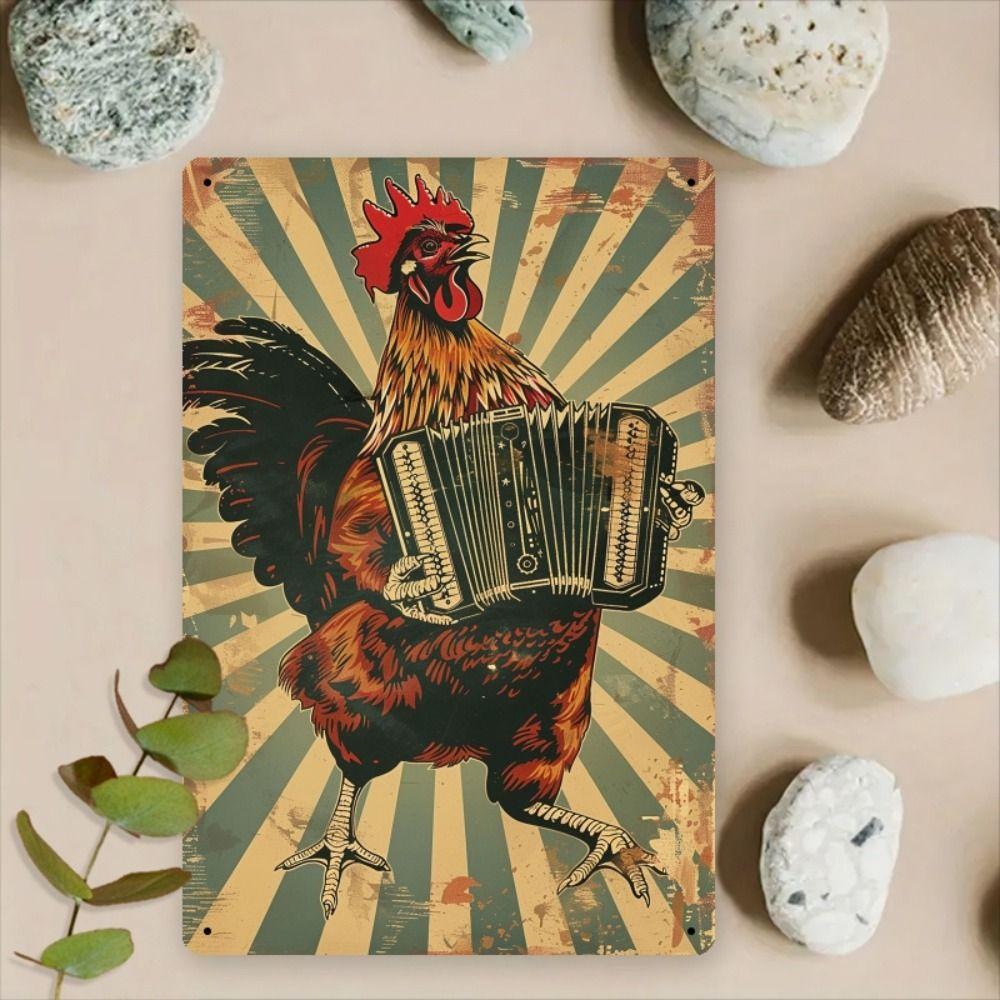 Funny Pig in Meadow Metal Tin Sign Wall Decor 20x30cm