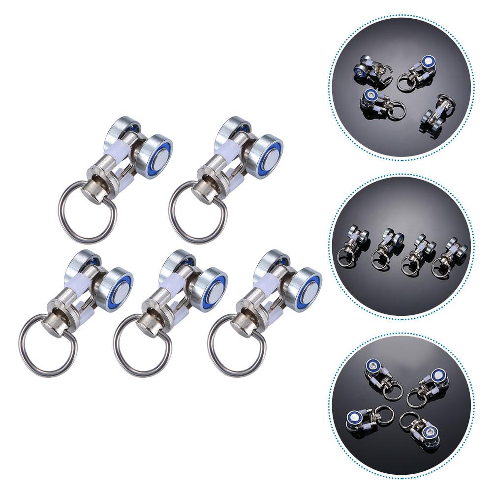 

5 шт. Ролики для шторной направляющей Металлические двухколесные каретки Скользящий элемент для карниза Шторный бегунок для окон, штор для душа, разделителя комнаты DIY