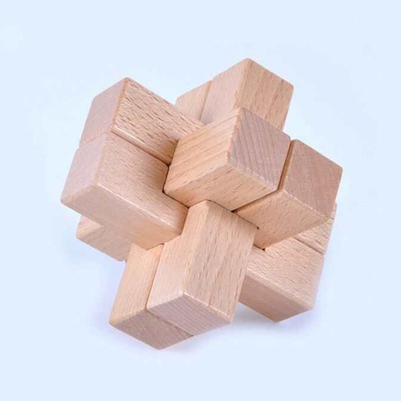 Wooden Luban Puzzle for Adults Kids Unlock Interlock Games Fun Challenge IQ Logic Training Brain Teaser Educational Toys