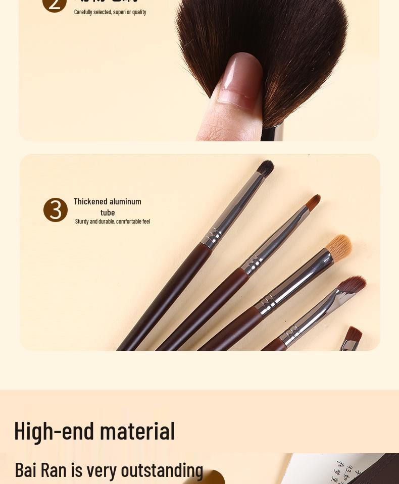 26-Piece Professional Makeup Brush Set - Animal Hair Brushes for Makeup Artists