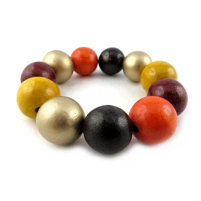 [M9411] - 'Amazonia' Orange Brown Golden Designer Bracelet