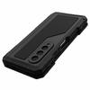 For Samsung Galaxy Z Fold4 5G Aluminium Alloy+Silicone Phone Case Shockproof Dustproof Kickstand Protective Cover with Screen Protector