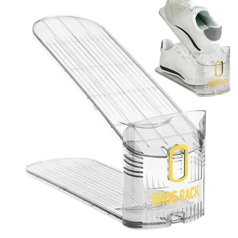 10Pcs Shoe Storage Artifact: Transparent Shoe Box, Shoe Cabinet, Layered Storage Box, Double-layer Shoe Rack, Folding Shoe Rack