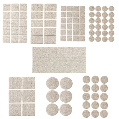 

SANJAOYEE Furniture Anti-Slip Felt, Set of 101 in 8 Sizes, Chair Leg Stickers, Floor Protection Sheets, Anti-Vibration, Soundproofing, Scratch Prevent