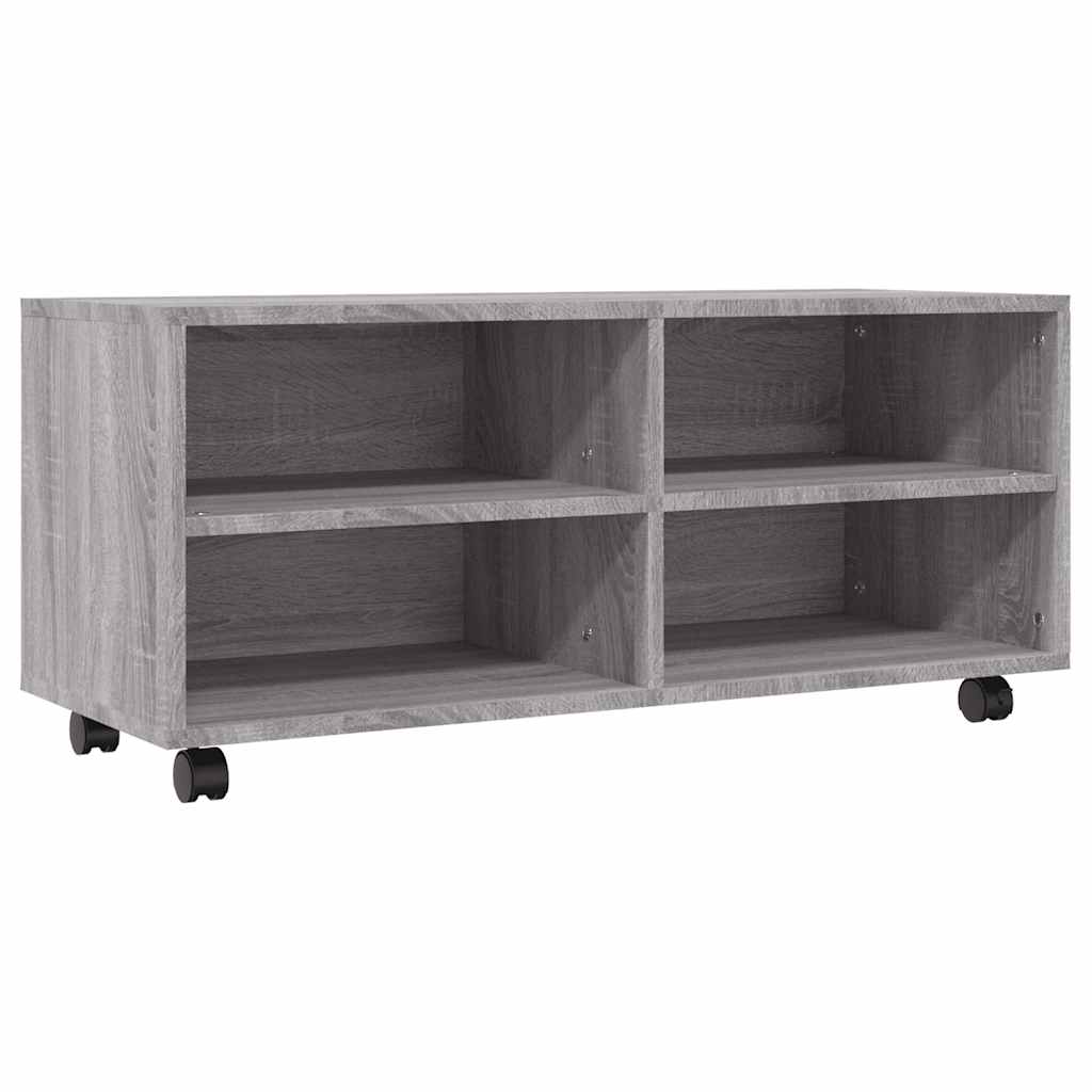 TV-Ständer mit Rollen Grau Sonoma 90 x 35 x 35 cm Spanplatte