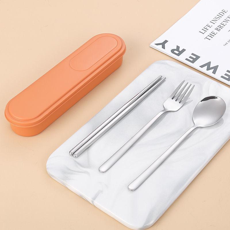 Portable Cutlery Set 304 Stainless Steel Chopsticks Fork and Spoon Tableware Set for Travel Camping Picnic Household Tool