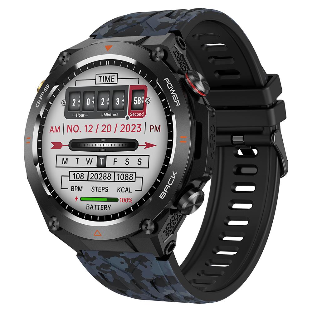 

KC82 Altitude Air Pressure Compass Function Men Smart Watch Waterproof Bluetooth Call GPS Outdoor Sports Watch