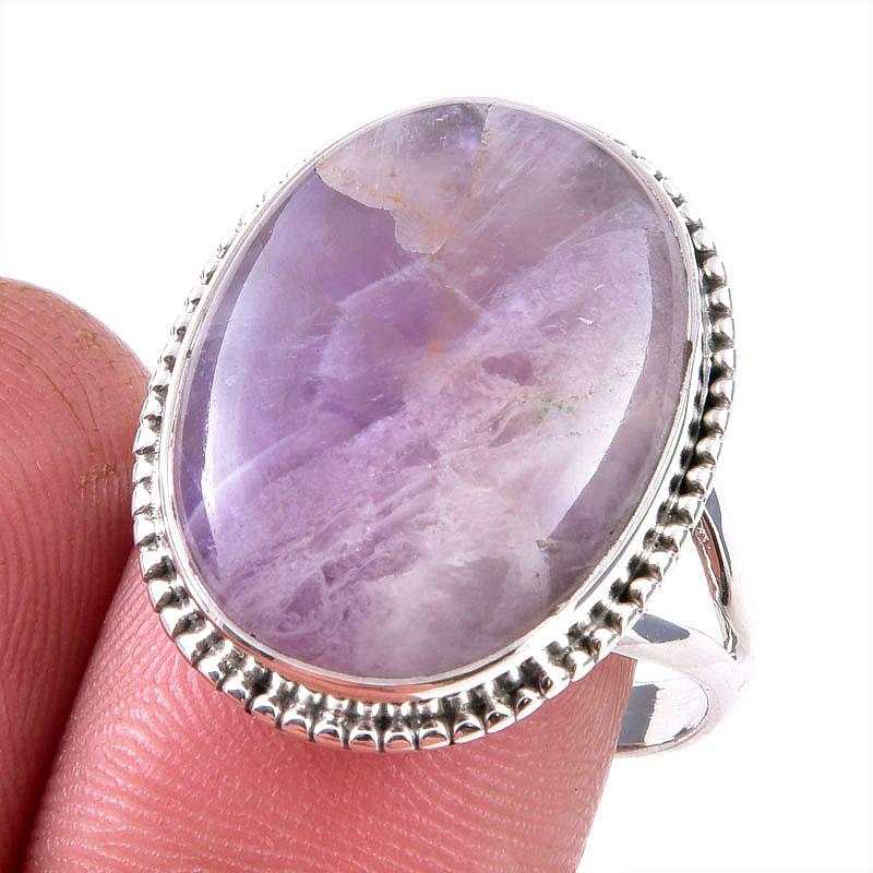 

Natural Tiffany Stone Gemstone 925 Solid Sterling Silver Jewelry Ring S.9 h0b25