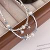 Sterling Freshwater Pearl Bracelet With Starfish Shell Charm Minimalist Layering Jewelry Women