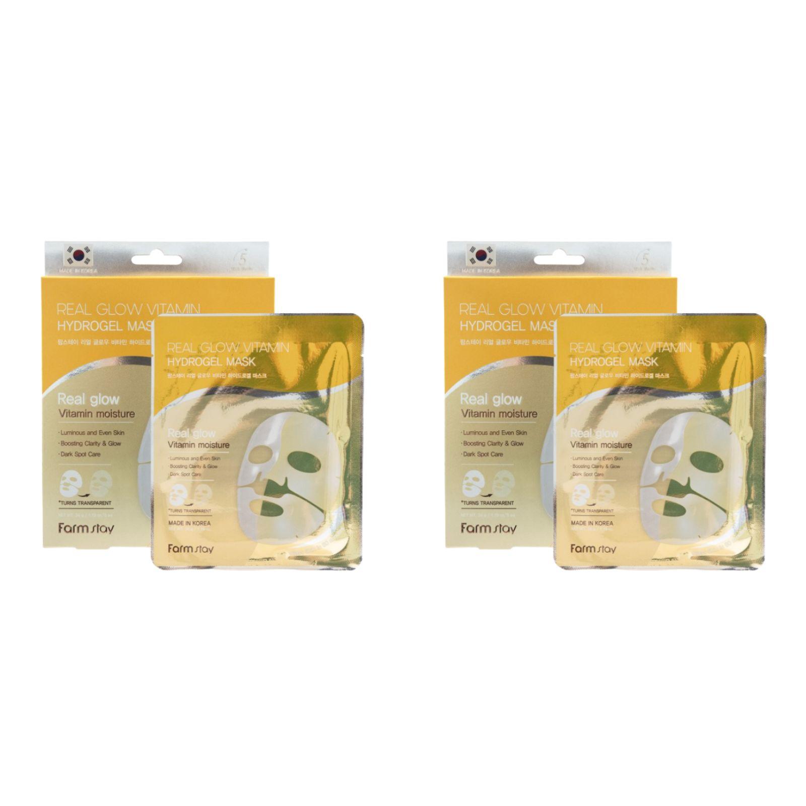 Farmstay Real Glow Vitamin Hydrogel Mask 5 Sheets 35g 2EA