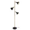 Ampoule Kucca Floor Light, Stylish, Floor Stand, 3-Light, Steel, Indirect Lighting, Bulbs Sold Separately, Black and Gold