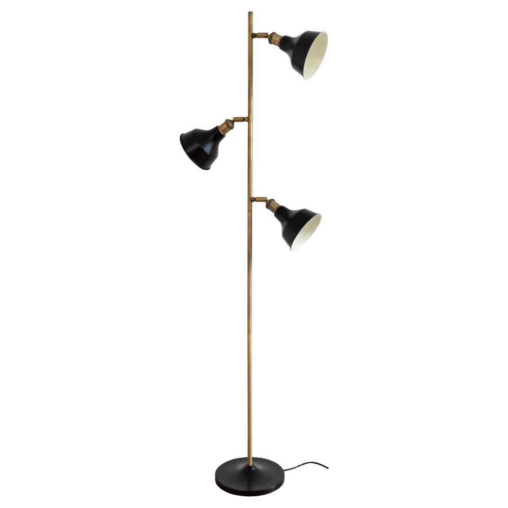 

Ampoule kucca Floor Light, Stylish, Floor Stand, 3-Light, Steel, Indirect Lighting, Bulbs Sold Separately, Black and Gold